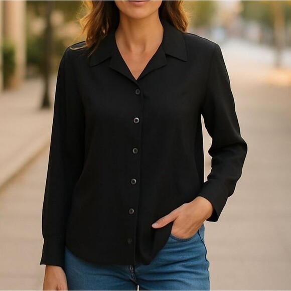 John Paul Richard Uniform Stretch Button Front Blouse 16 - Picture 1 of 4